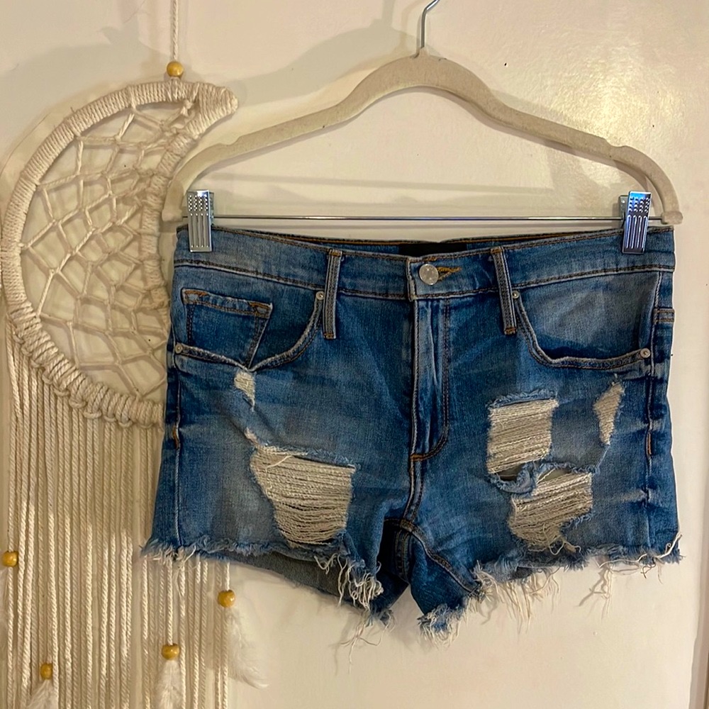 Black Orchid Distressed Boyfriend Denim Shorts